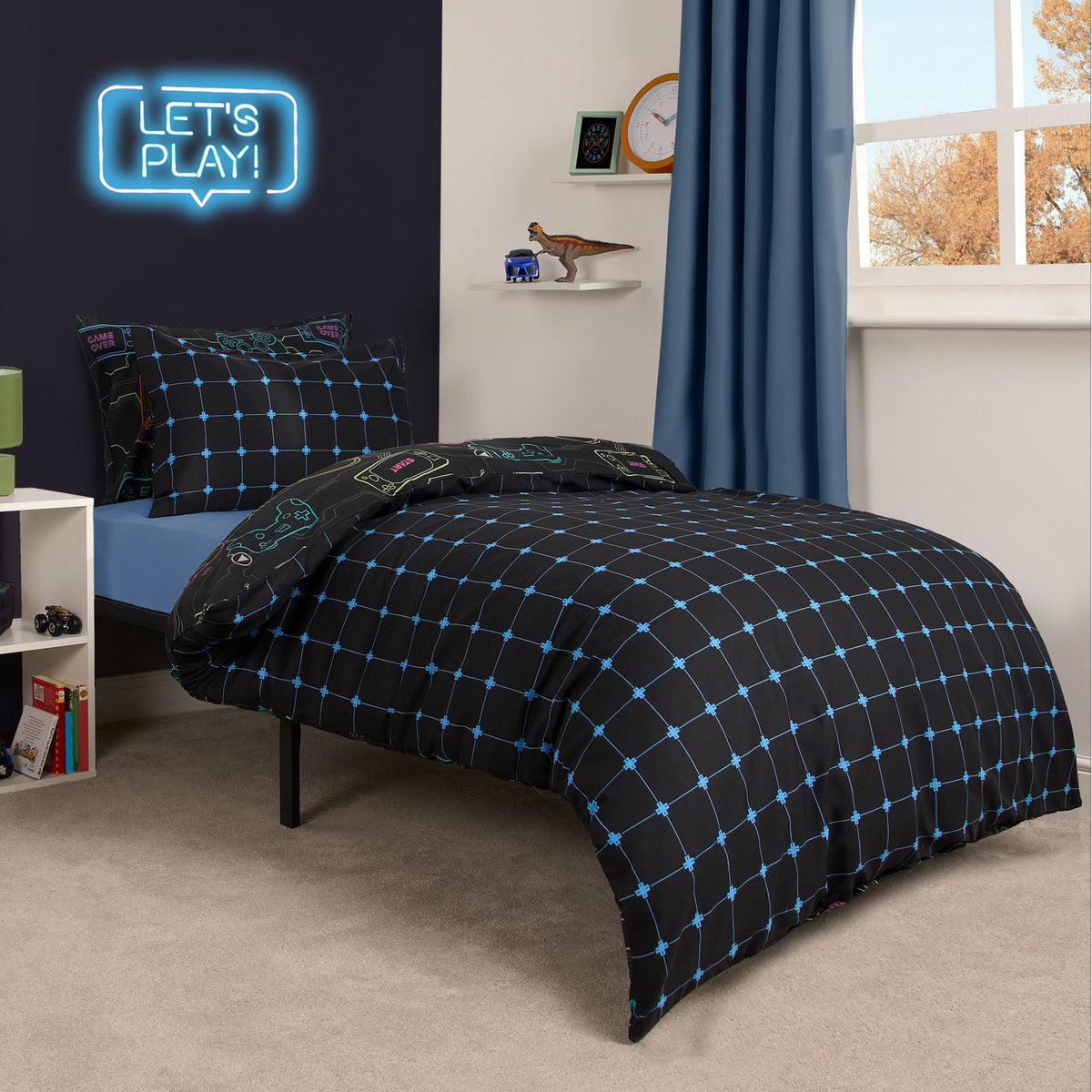 Gaming Duvet Cover Bedding Set Kids Reversible Quilt Junior Single Double Bed