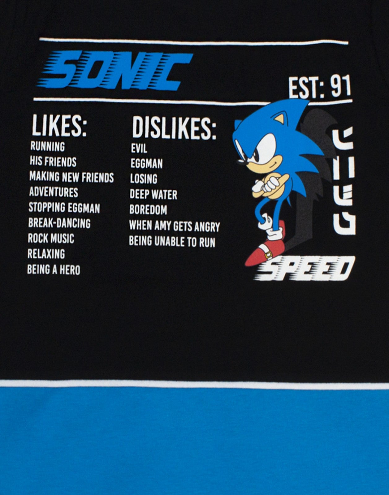 Sonic the Hedgehog Short Sleeved T-Shirt | Boys Black | Official Merch