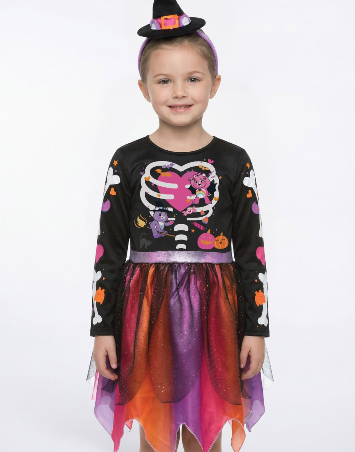 Care Bears 2 Piece Costume | Girls Black | Official Merch