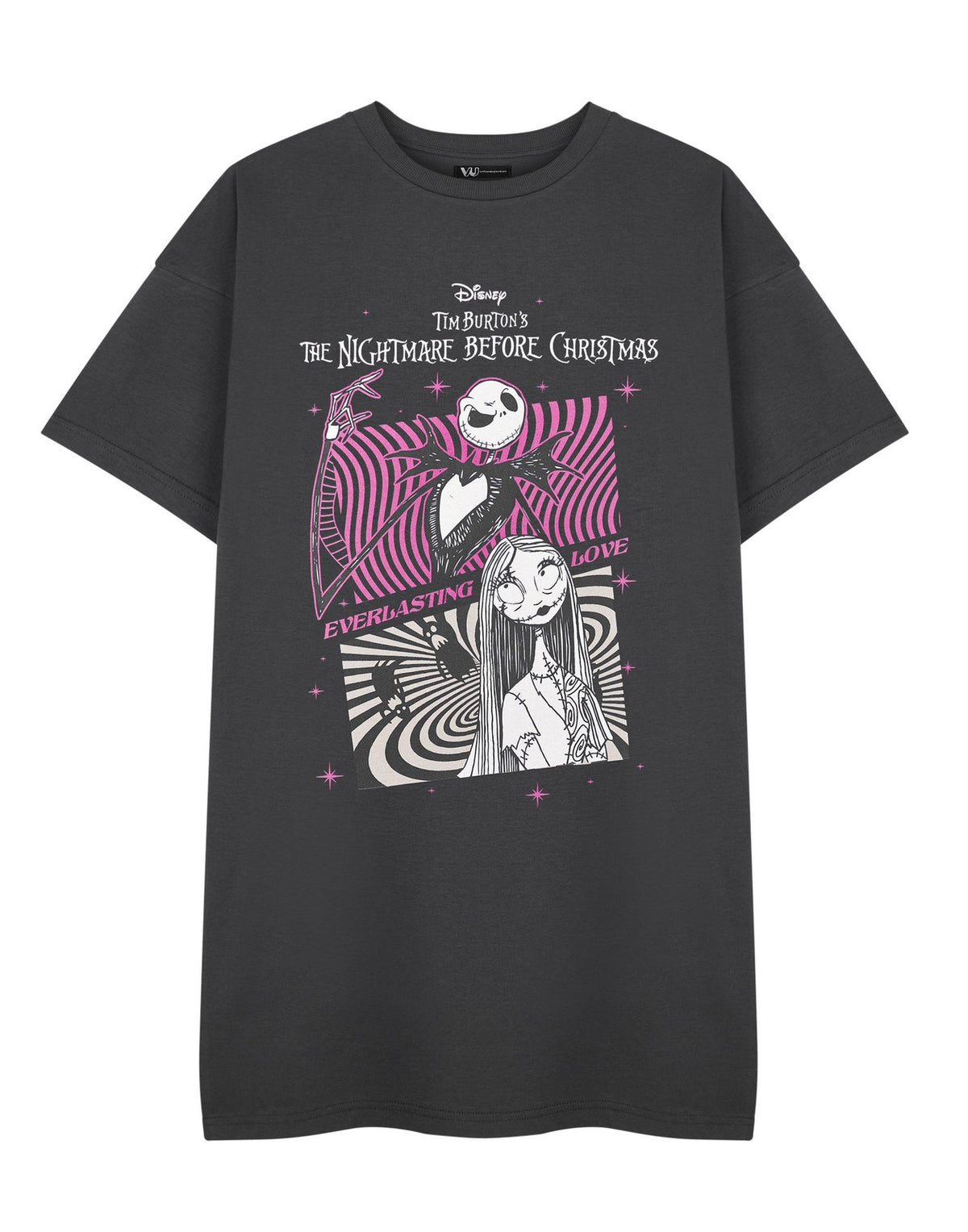 Disney Short Sleeved T-Shirt Dress | Womens Charcoal | Official Merch