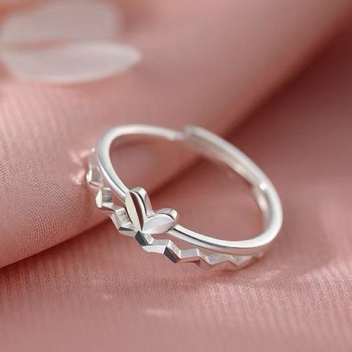 925 Sterling Silver Lovely Butterfly Adjustable Ring Women Girls Jewellery Gift