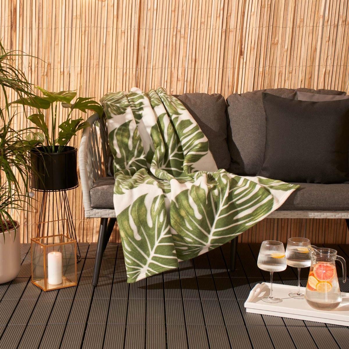 Dreamscene Tropical Leaf Polar Fleece Blanket Soft Throw Over Sofa Bed Chair