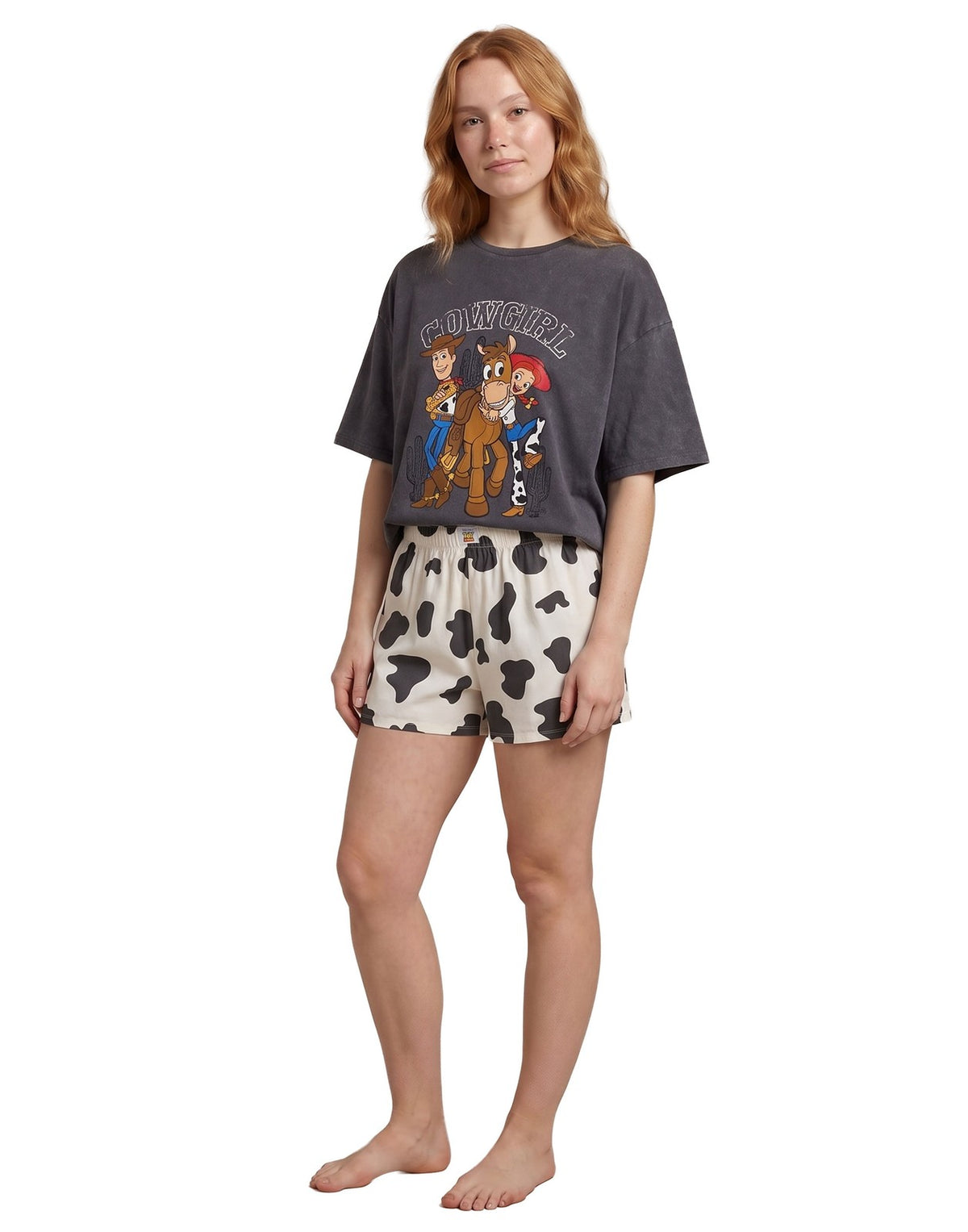 Disney Short Sleeve Short Leg Pyjama Set | Womens Grey | Official Merch