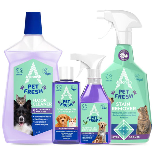 Astonish 4pc Pet Cleaning Bundle – Powerful Odour Eliminator, Safe For Cats&Dogs
