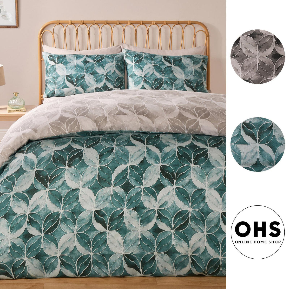 Geo Duvet Cover Set Quilt Pillowcase Watercolour Soft Bedding Double King Size