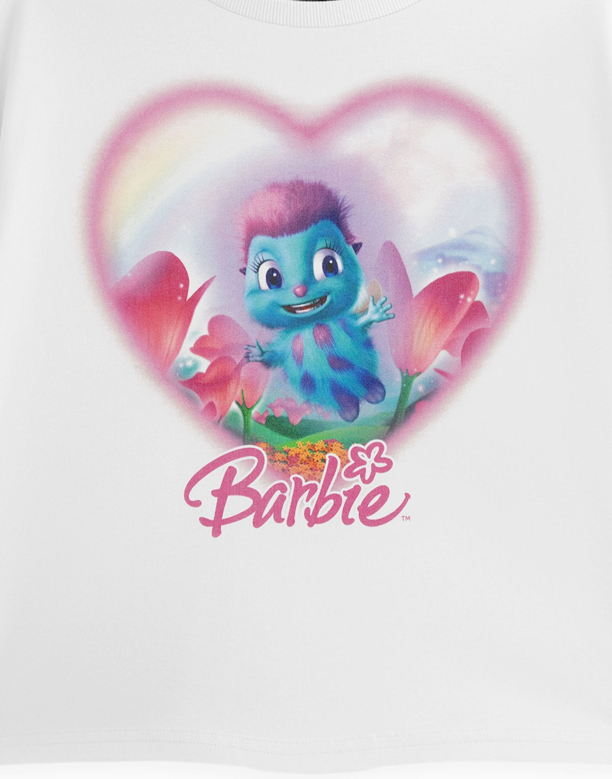 Barbie Cropped Short Sleeved T-Shirt | Womens White | Official Merch