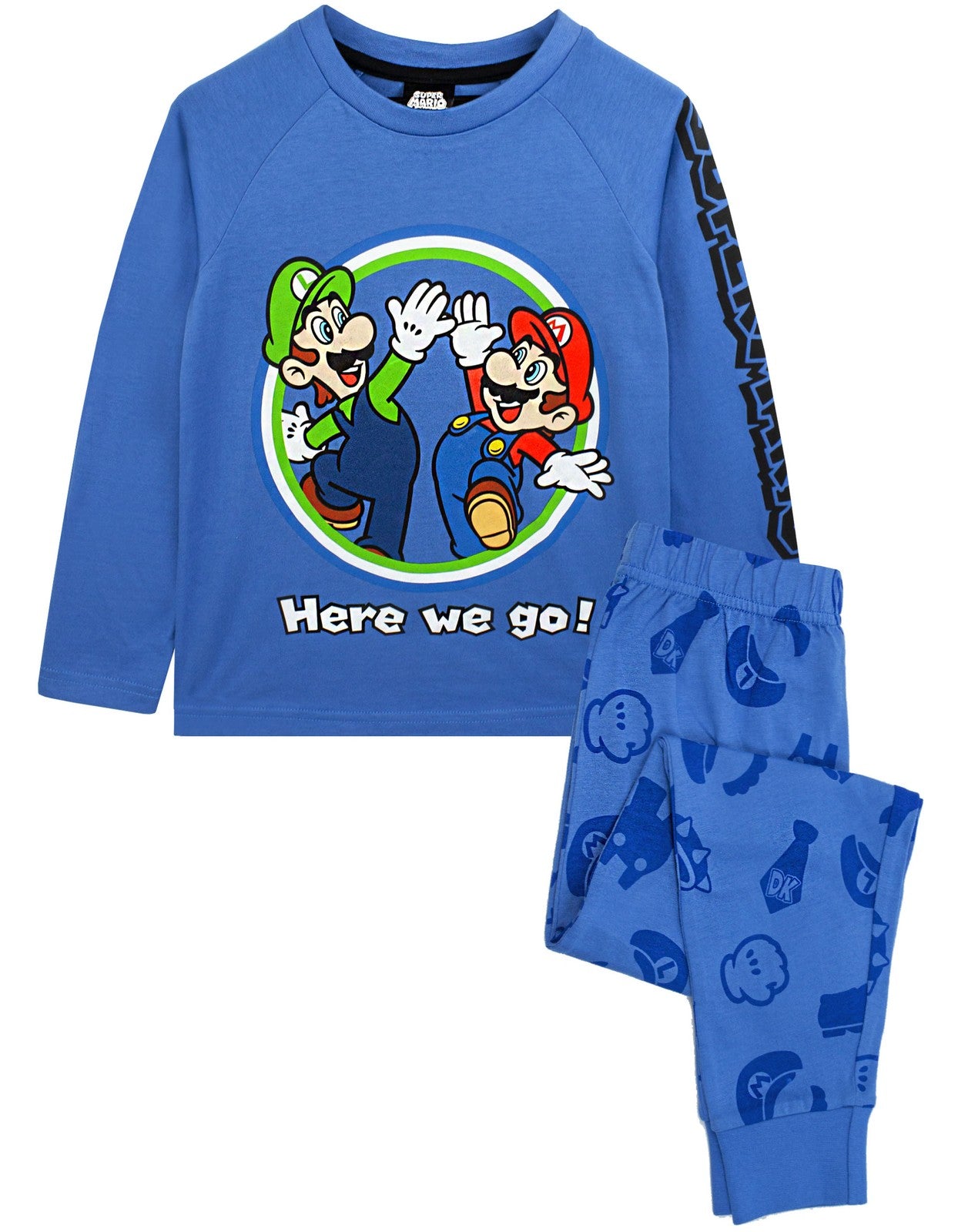 Nintendo Long Sleeve Long Leg Pyjama Set | Boys Blue | Official Merch