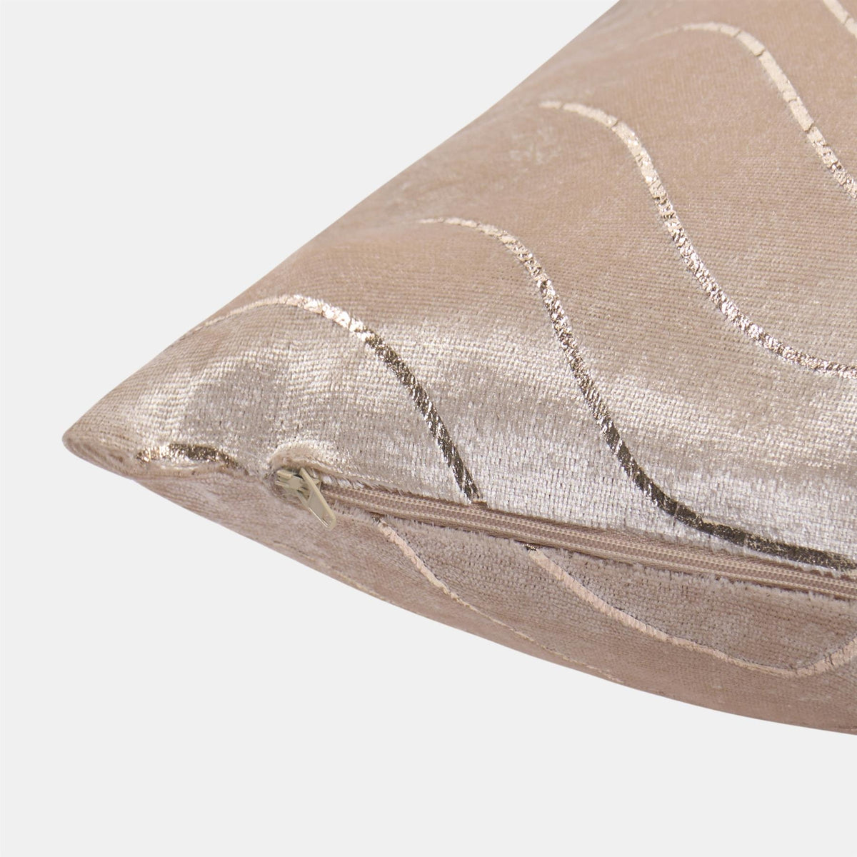 Velvet Cushion Covers Metallic Wave 2/4 Pack of Filled Plump Pads Home Decor Set