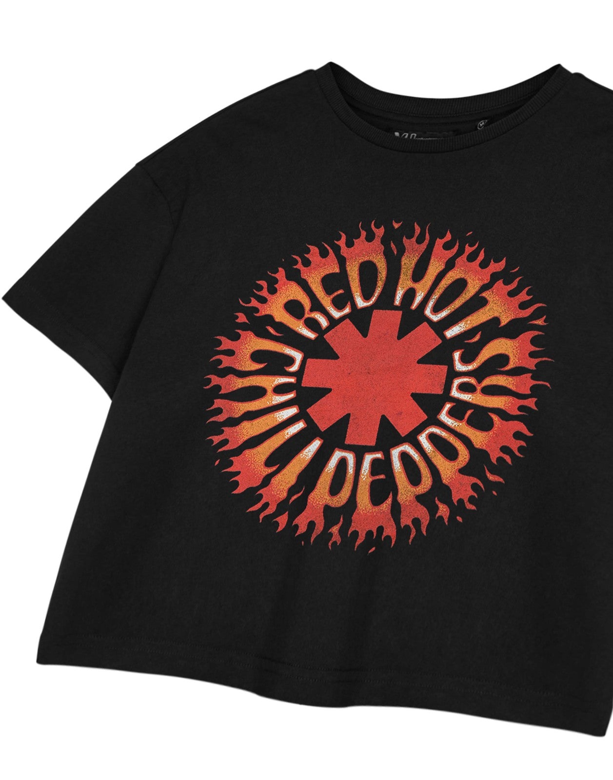 Red Hot Chili Peppers Cropped Short Sleeved T-Shirt | Womens Black | Official Me