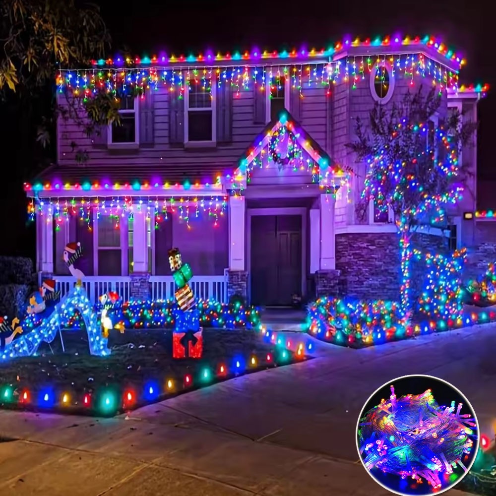 CHRISTMAS LED WHITE SNOWING ICICLE BRIGHT PARTY WEDDING XMAS OUTDOOR LIGHTS