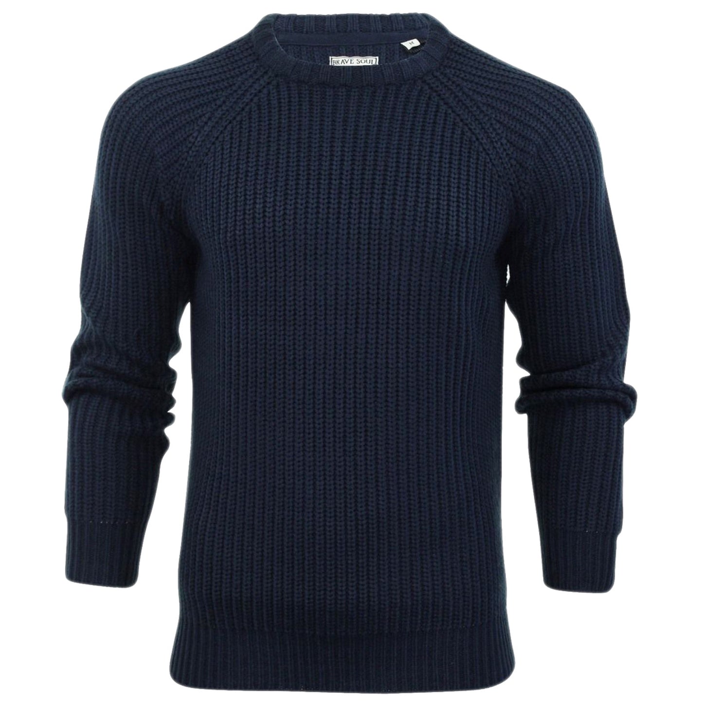 BRAVE SOUL MENS CREW NECK JUMPERS CHUNKY CABLE KNIT PULLOVER WINTER SWEATERS TOP