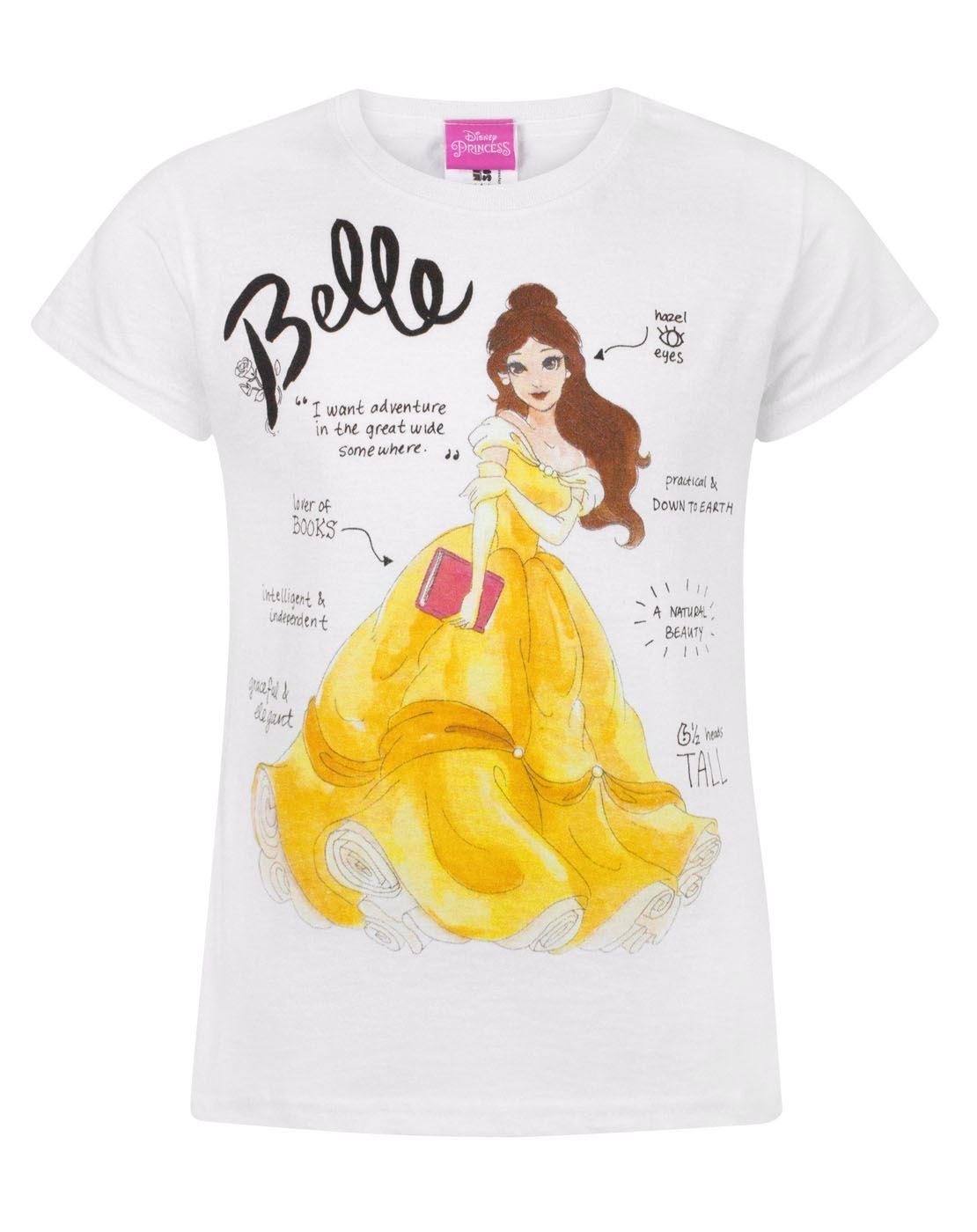 Disney Short Sleeved T-Shirt | Girls White | Official Merch