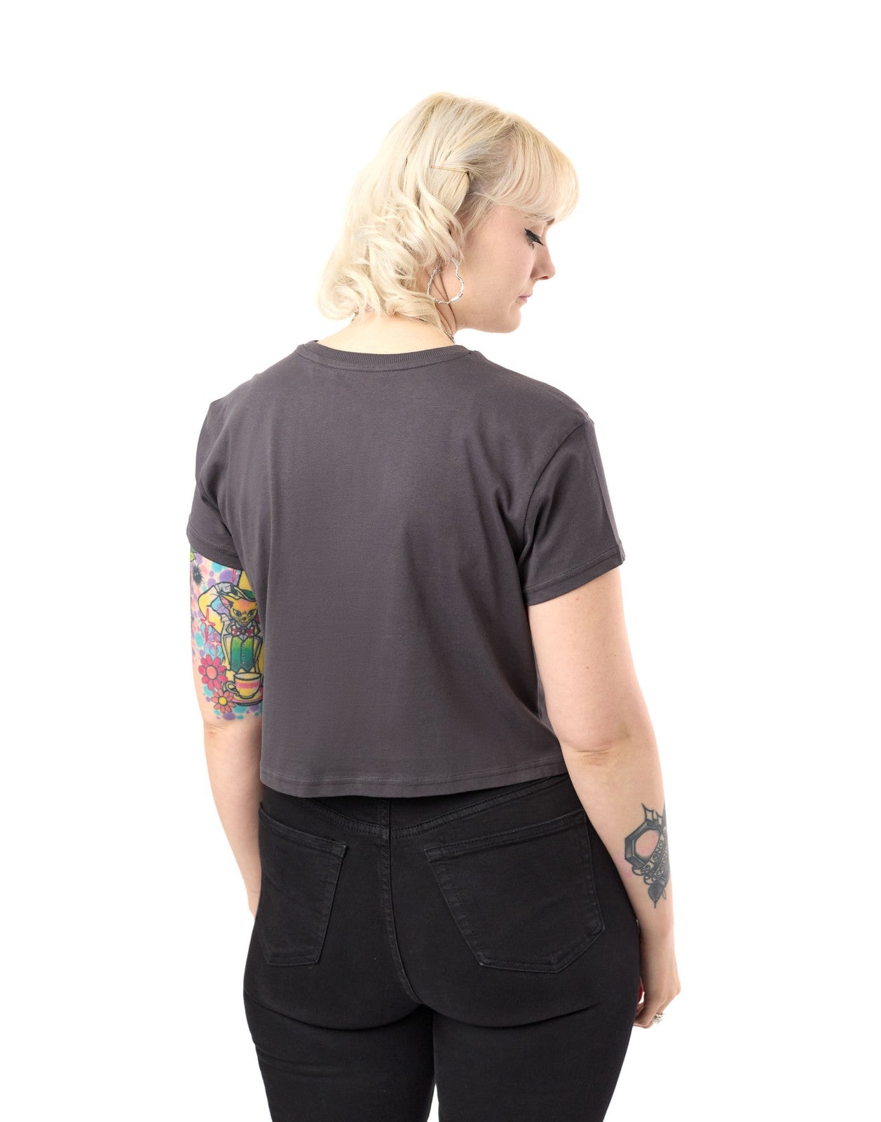 Corpse Bride Cropped Short Sleeved T-Shirt | Womens Charcoal | Official Merch