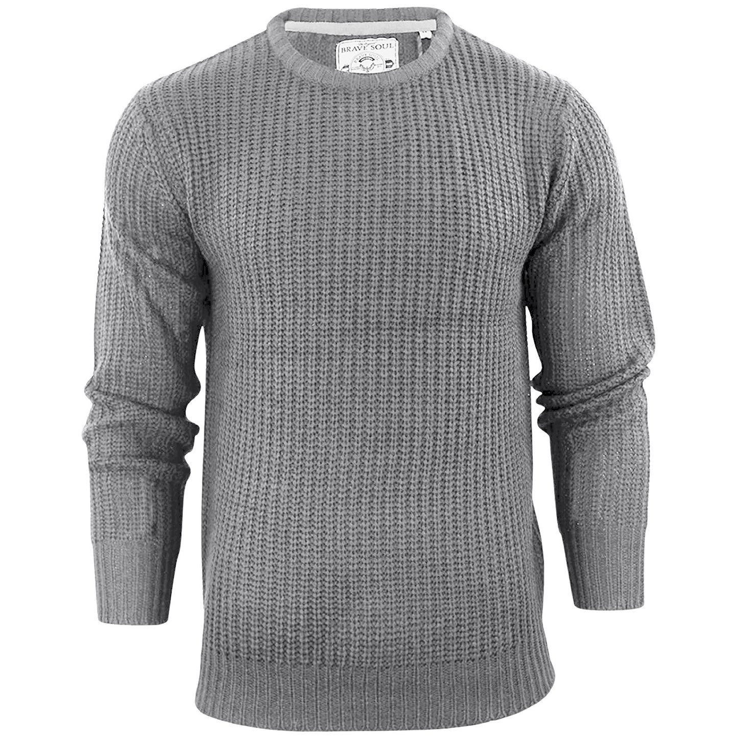 BRAVE SOUL CREW NECK JUMPERS MENS CLASSIC CASUAL KNITTED PULLOVER WINTER SWEATER
