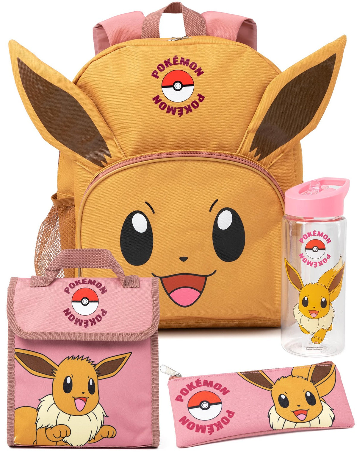 Pokemon 4 Piece Backpack Set | Unisex Kids Orange | Official Merch