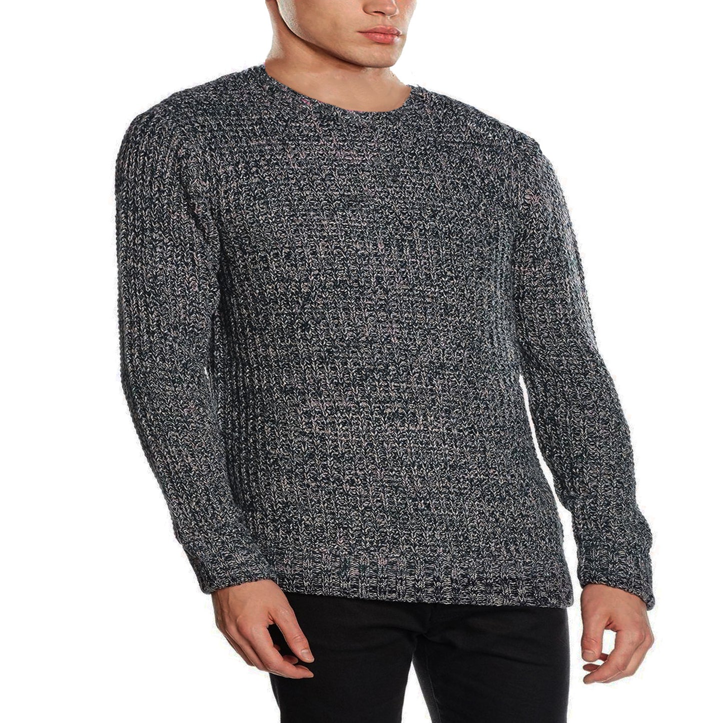 BRAVE SOUL MENS CREW NECK JUMPERS PULLOVER LONG SLEEVE WINTER SWEATER KNITTED TO