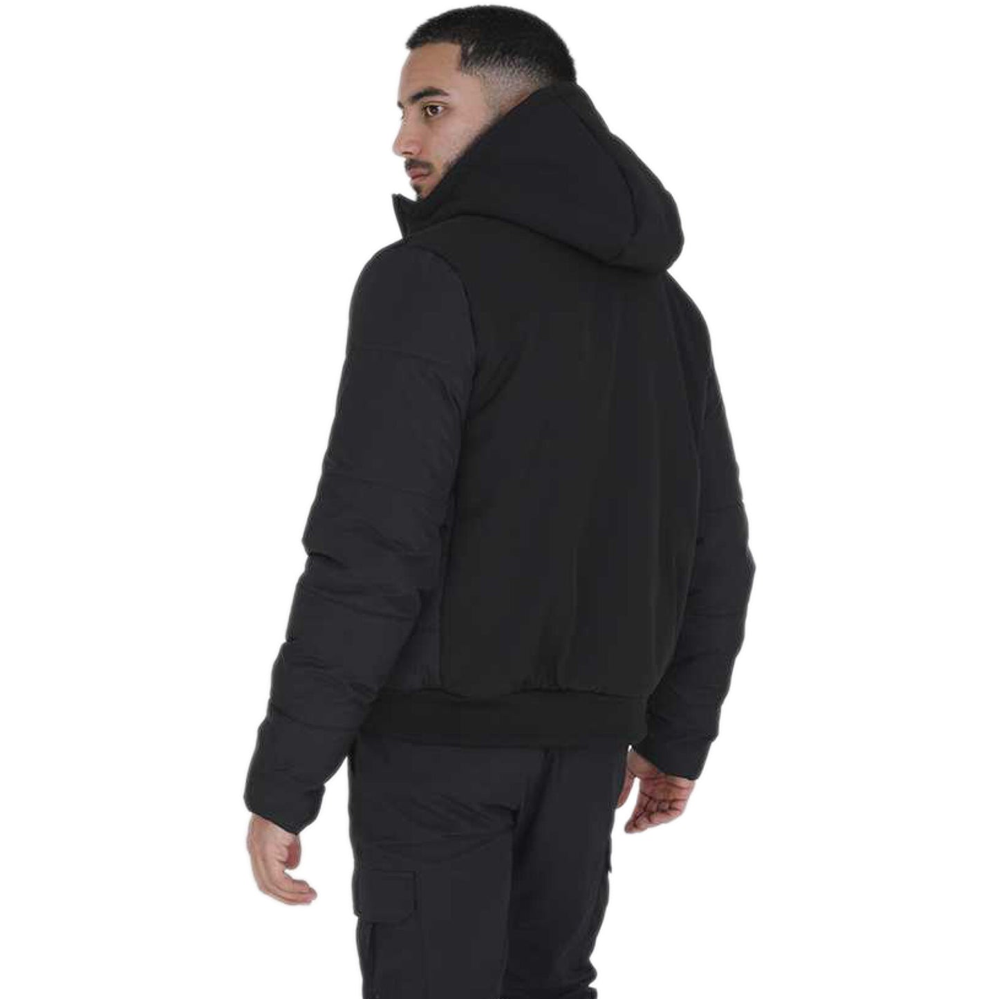 BRAVE SOUL MEN PUFFER JACKETS SOFT SHELL PUFFA HOODED WINTER QUILTED PADDED COAT