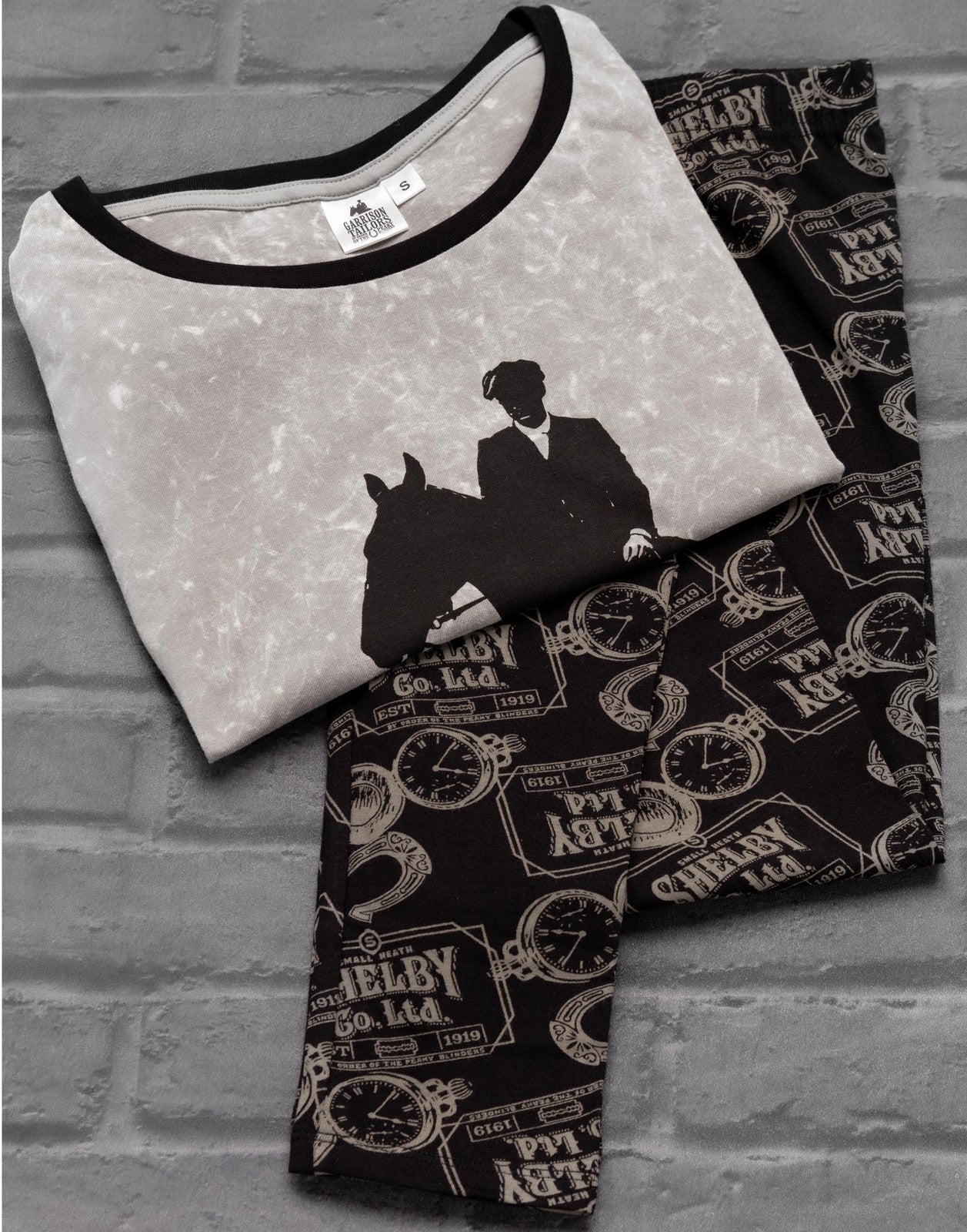Peaky Blinders Short Sleeve Long Leg Pyjama Set | Womens Grey | Official Merch