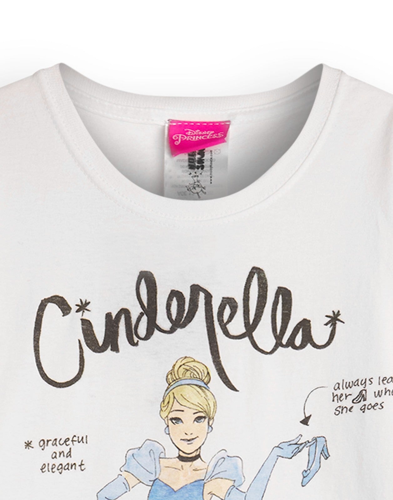 Disney Short Sleeved T-Shirt | Girls White | Official Merch