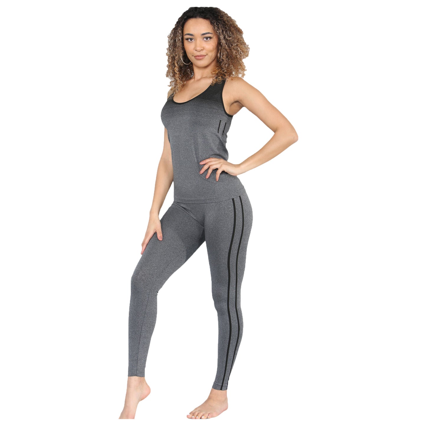 WOMENS GYM WEAR SUIT VEST LEGGINGS SET LADIES  ACTIVE WEAR YOGA SPORTS TRACKSUIT