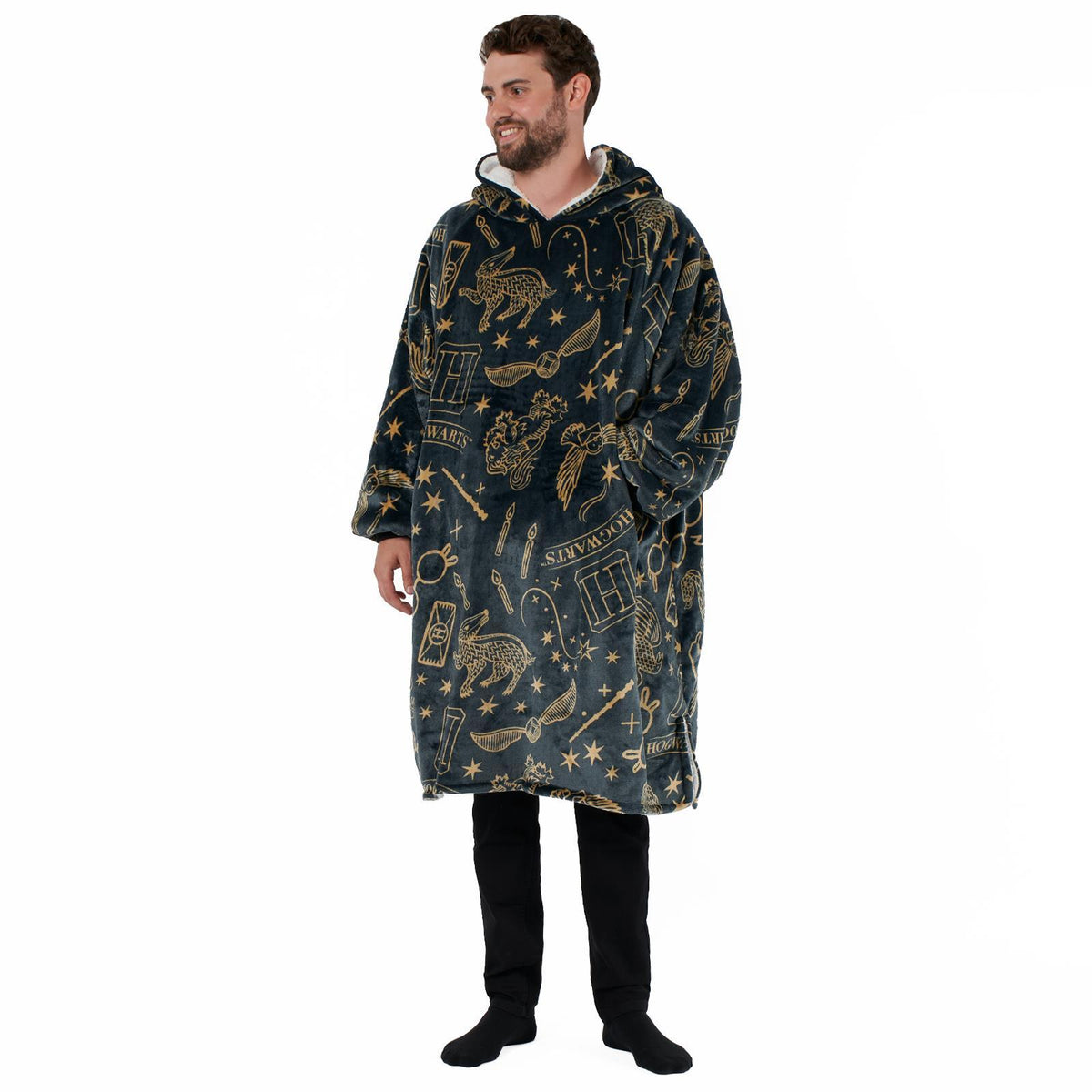 Harry Potter Oversized Hoodie Blanket Fleece Wearable Blanket Throw Sweatshirt