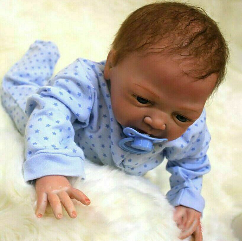 Lifelike Reborn Baby Dolls 22" Newborn Boy Doll Vinyl Silicone Handmade Gift Toy