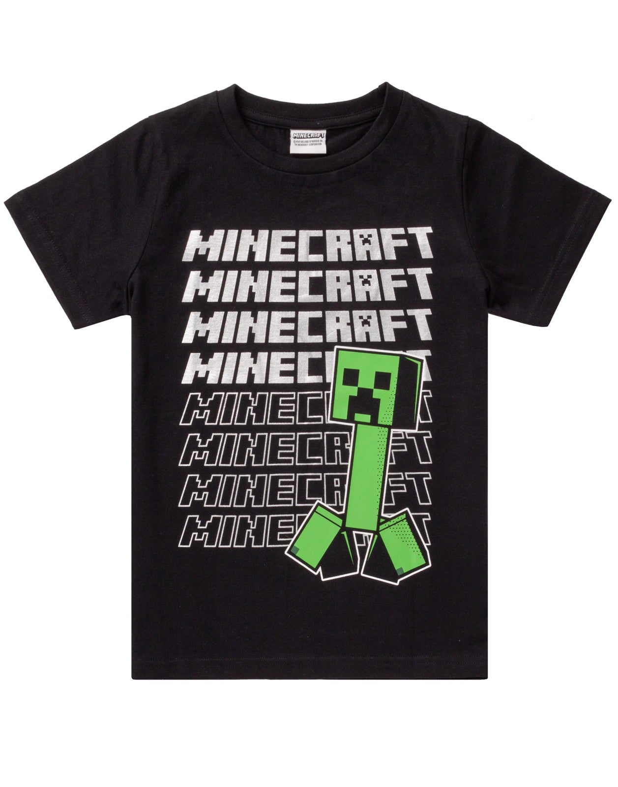 Minecraft Short Sleeved T-Shirt | Boys Black Gaming | Official Merch