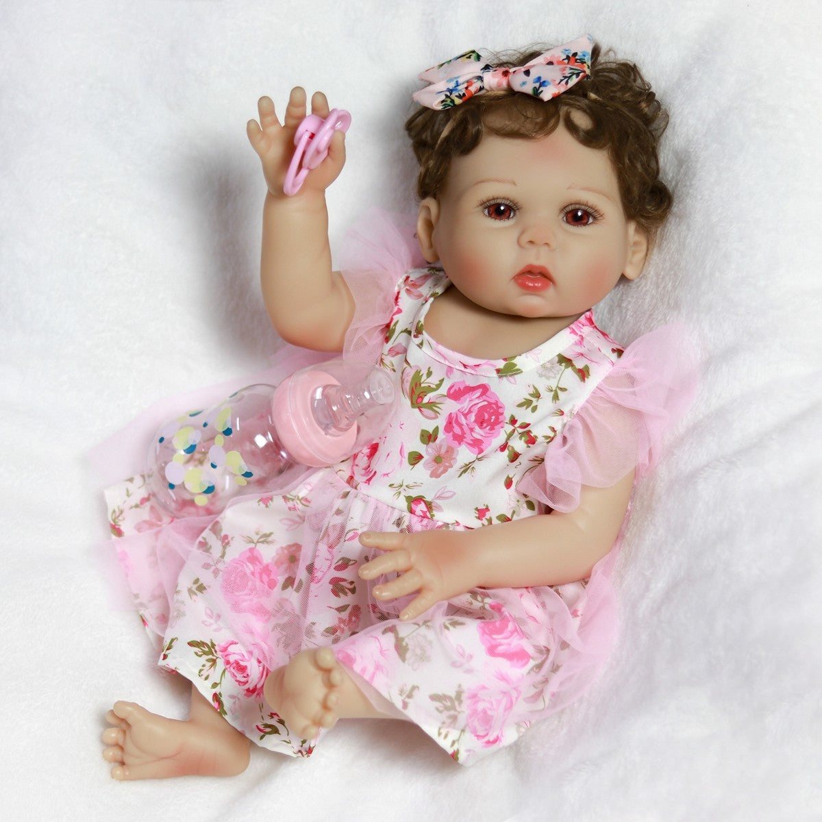 Lifelike Reborn Baby Dolls Twins Full Body Vinyl Silicone Newborn Girl Doll Bath