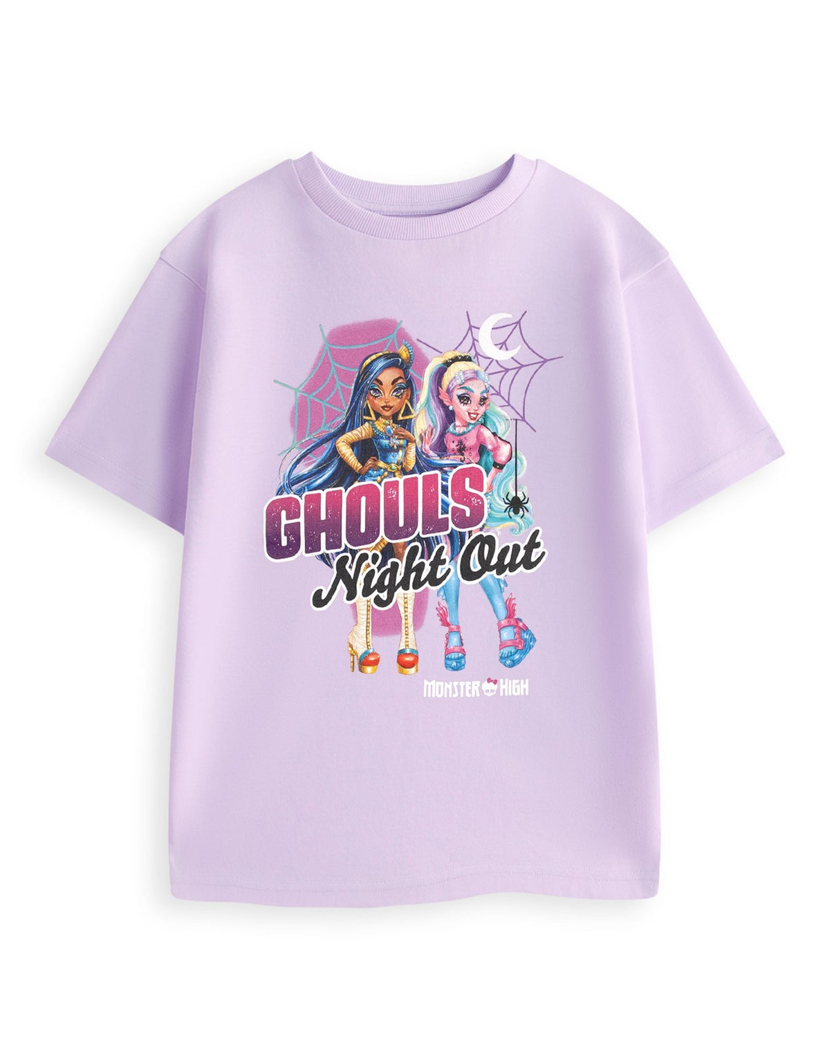 Monster High Short Sleeved T-Shirt | Girls Lilac | Official Merch