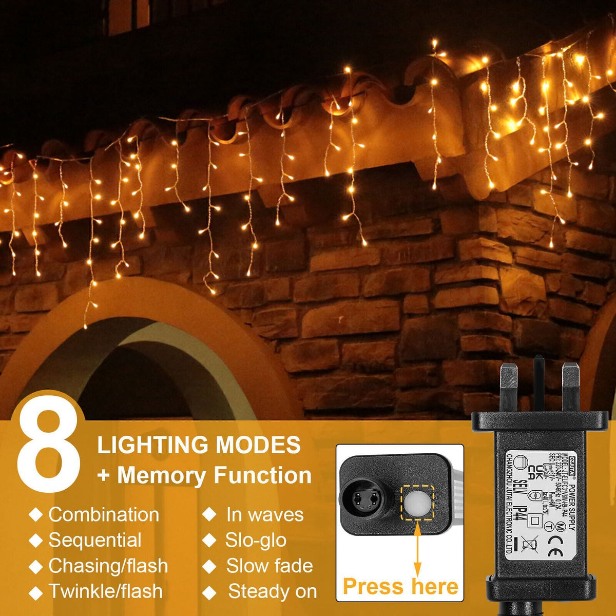 CHRISTMAS LED WHITE SNOWING ICICLE BRIGHT PARTY WEDDING XMAS OUTDOOR LIGHTS