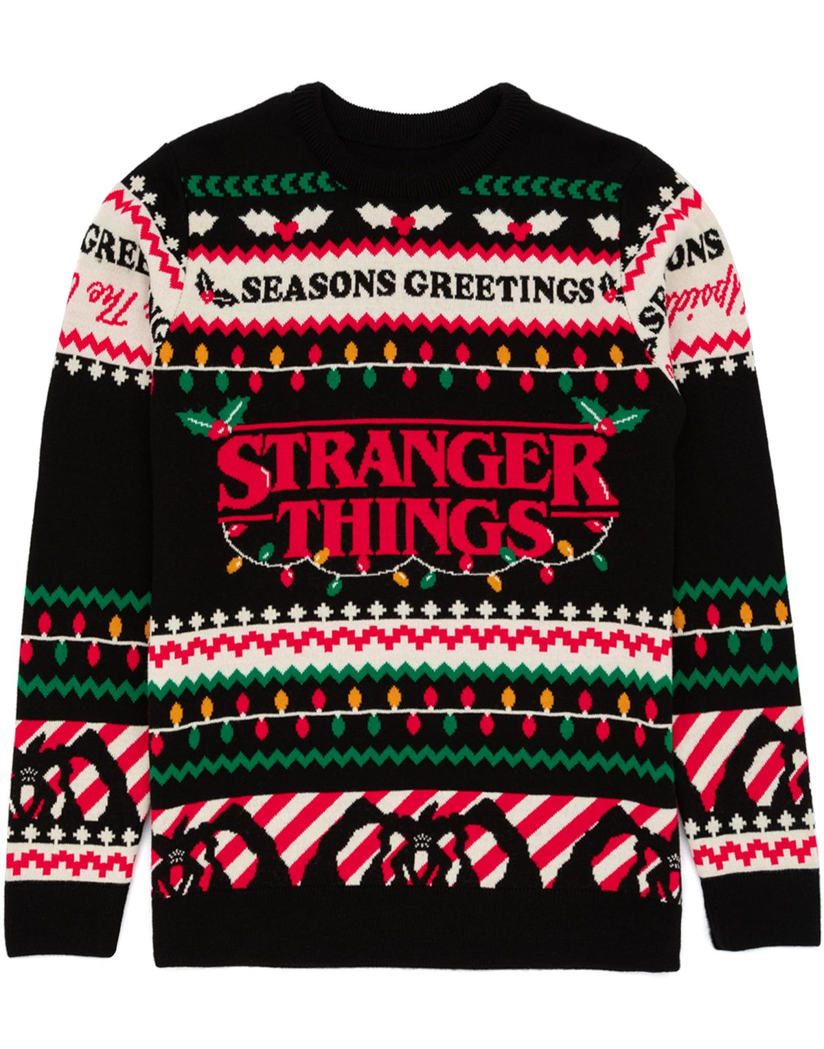 Stranger Things Christmas Jumper | Unisex Black | Official Merch