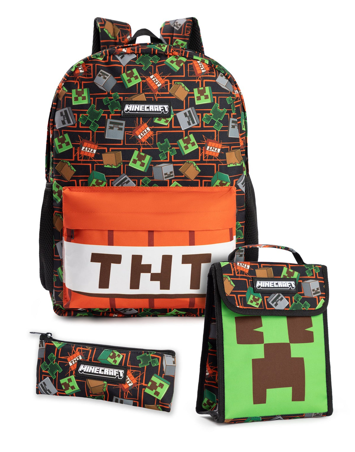 Minecraft 3 Piece Backpack Set | Unisex Kids Multicoloured Gaming | Official Mer
