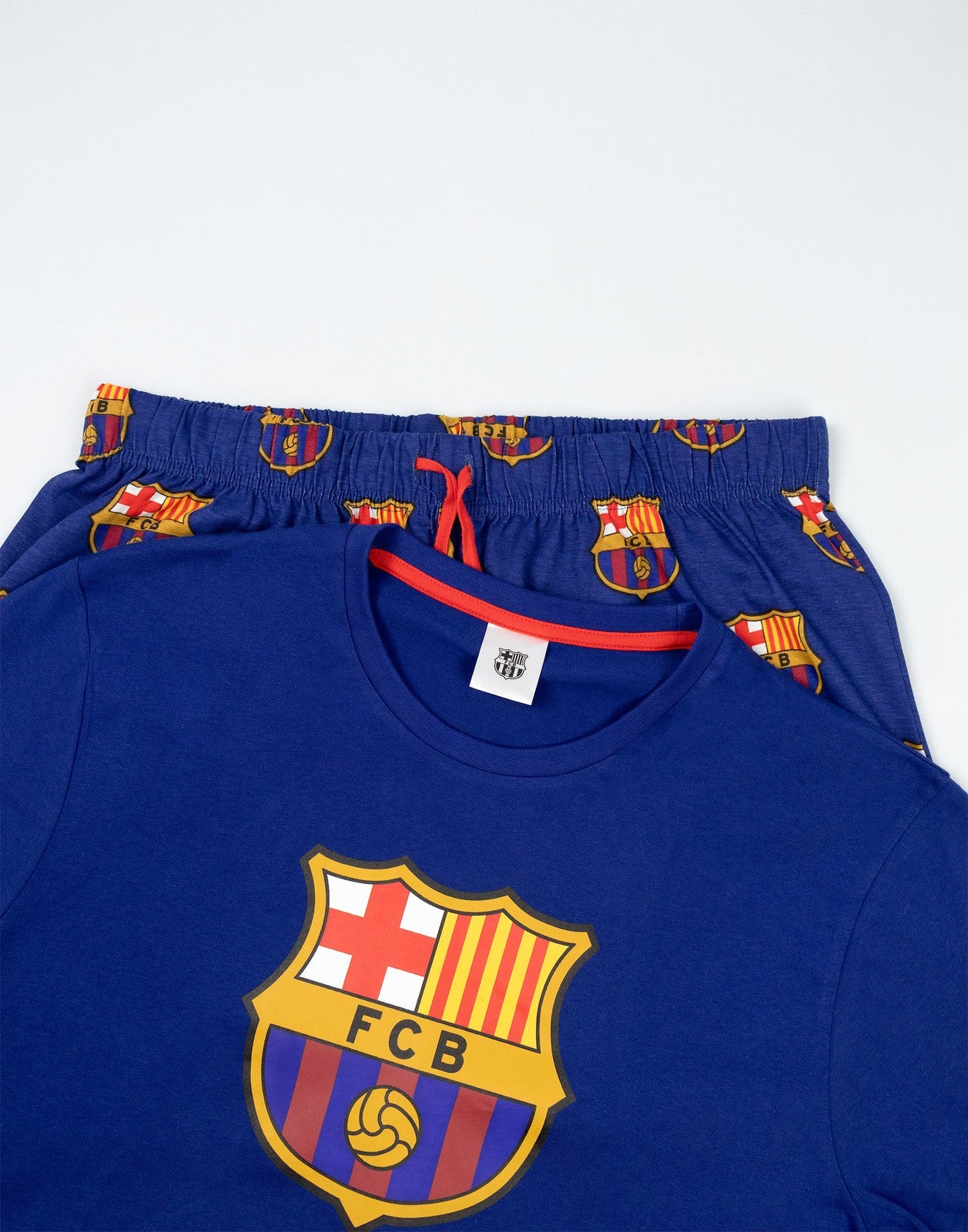 FC Barcelona Short Sleeve Long Leg Pyjama Set | Mens Black | Official Merch
