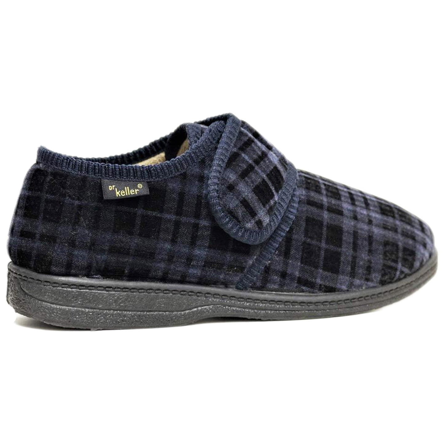 DR KELLER MENS SLIPPERS STRAP FLEECE UPPER WARM  CUSHIONED CASUAL SLIP ON SHOES