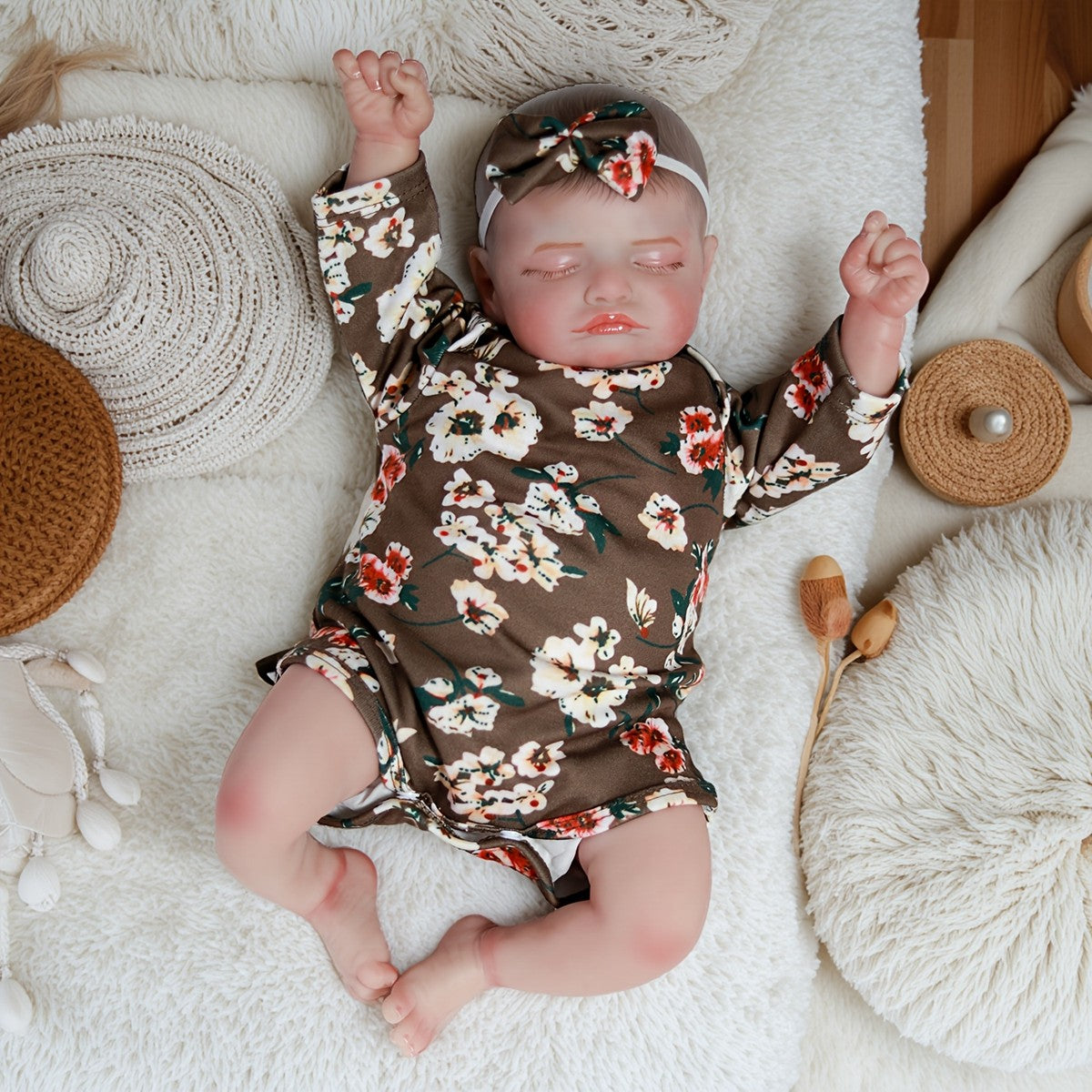 Realistic Reborn Baby Dolls Vinyl Silicone Handmade Newborn Sleeping Girl Doll
