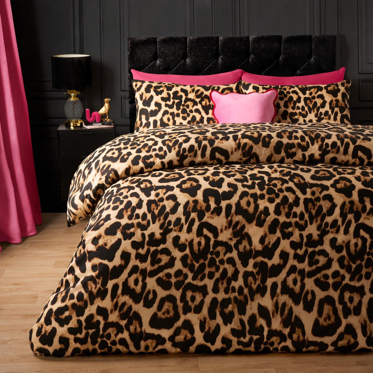 OHS Leopard Duvet Cover Bedding Set Soft Pillowcase Single Double King