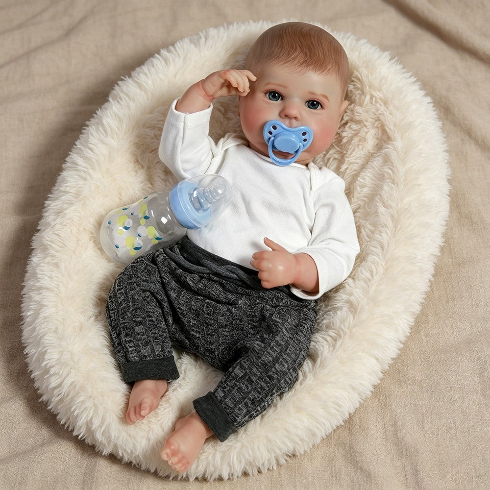Realistic Reborn Newborn Baby Boy Dolls Full Body Vinyl Silicone Waterproof Doll