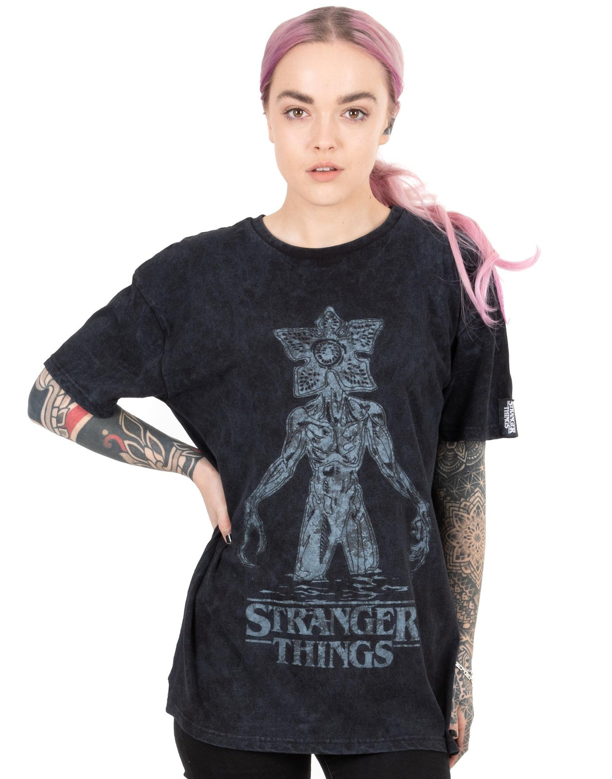 Stranger Things Short Sleeved T-Shirt | Womens Charcoal | Official Merch