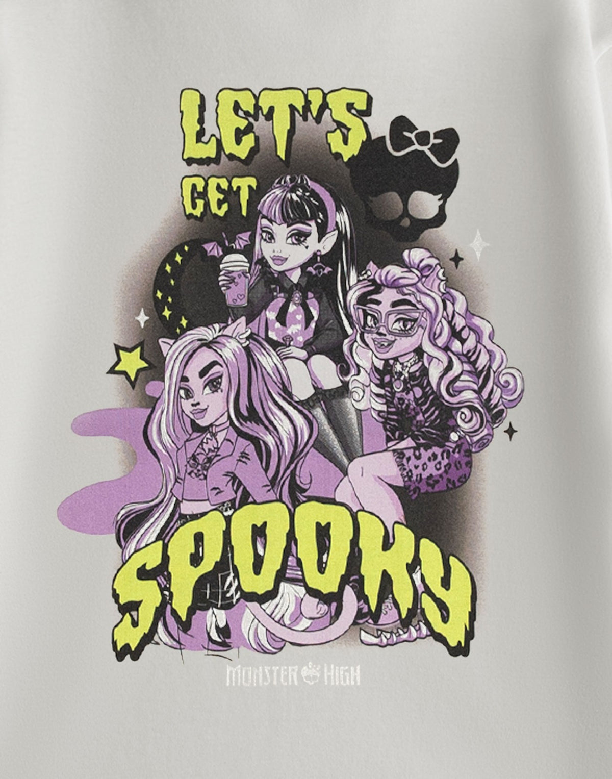 Monster High Short Sleeved T-Shirt | Girls Light Grey | Official Merch