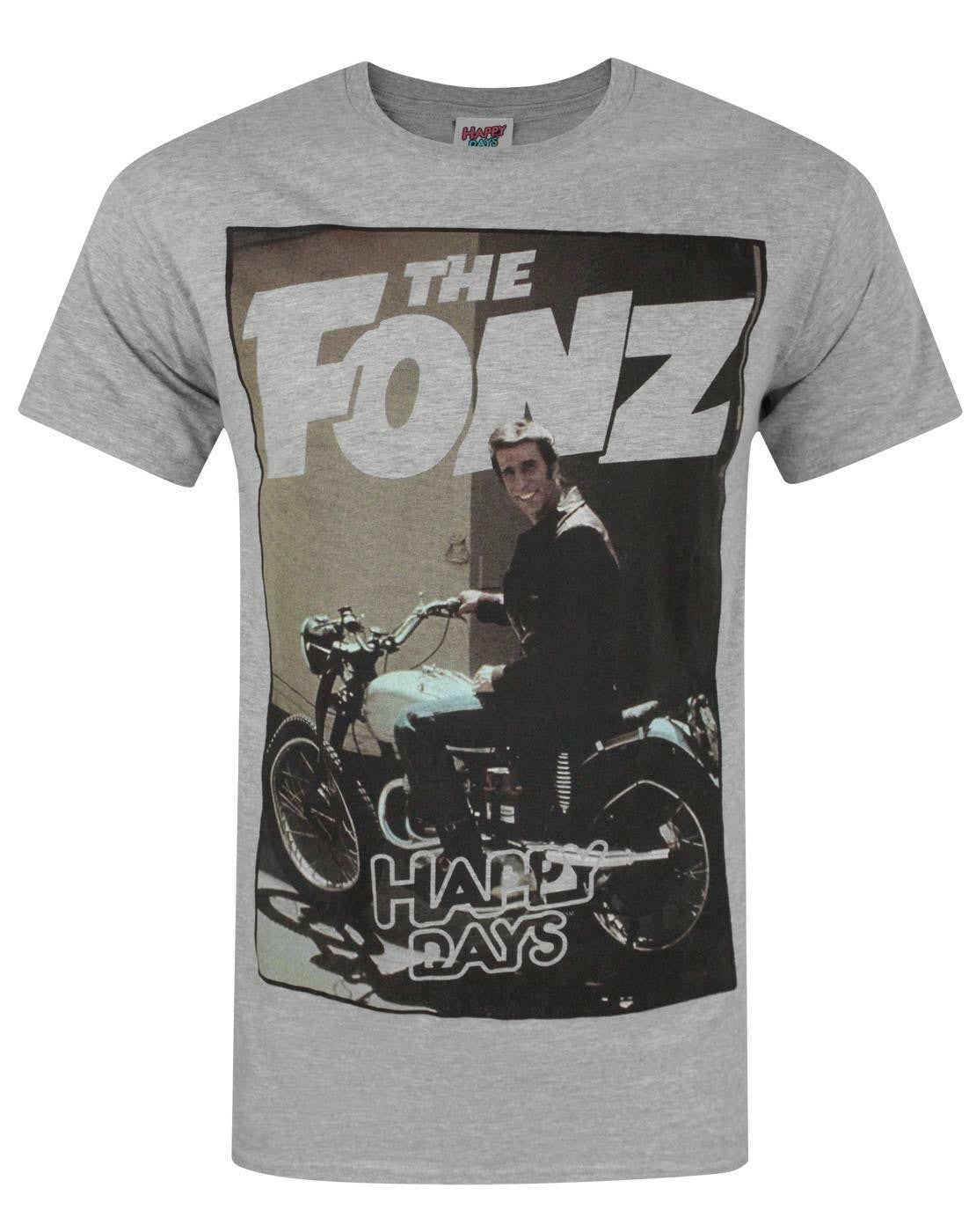Happy Days Short Sleeved T-Shirt | Mens Grey | Official Merch