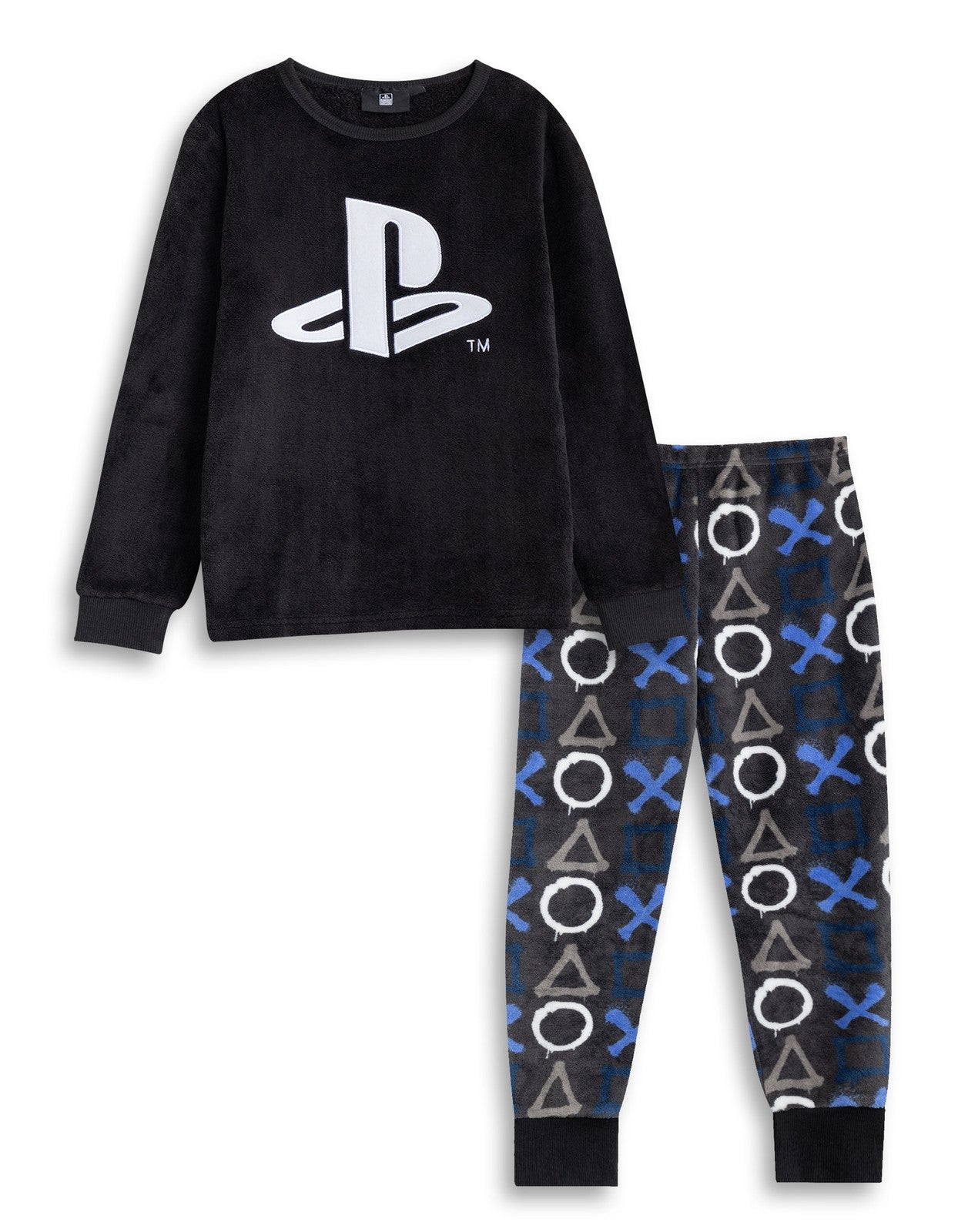 PlayStation Long Sleeve Long Leg Pyjama Set | Boys Black | Official Merch