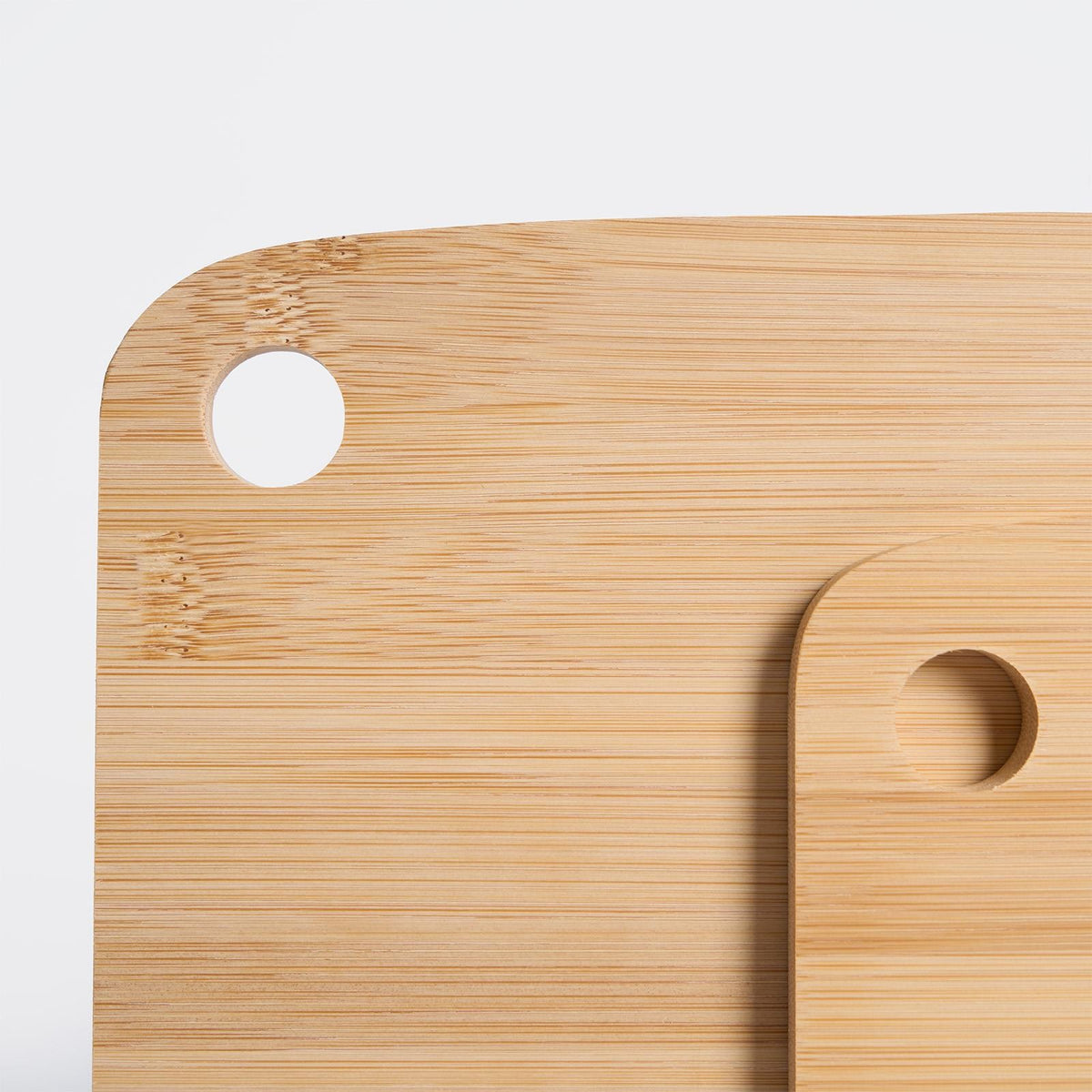 OHS Bamboo Cutting Board Set of 3 Natural Chopping Serving Platter Non-Slip