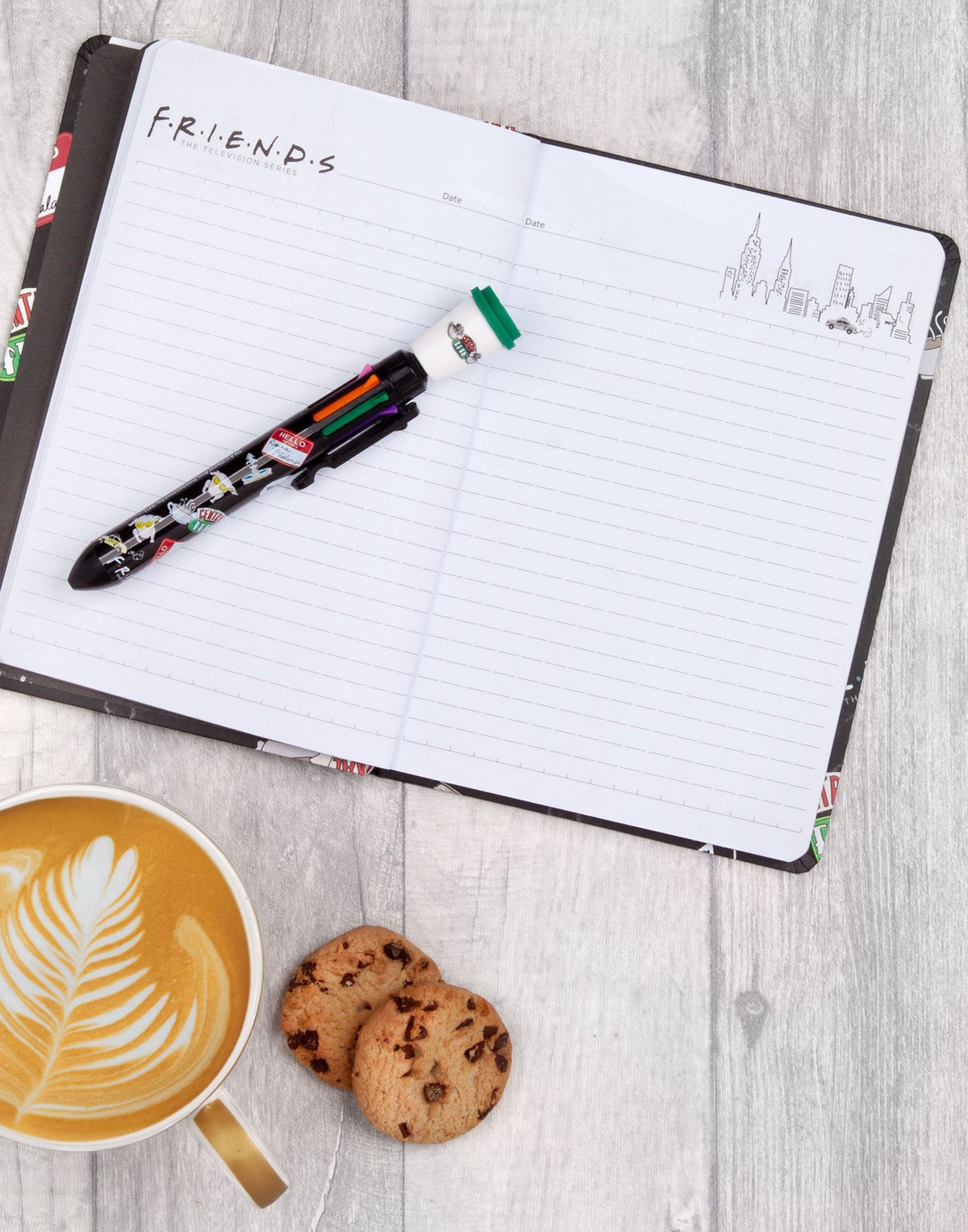 Friends Composition Notebook and Pen | Womens Black | Official Merch
