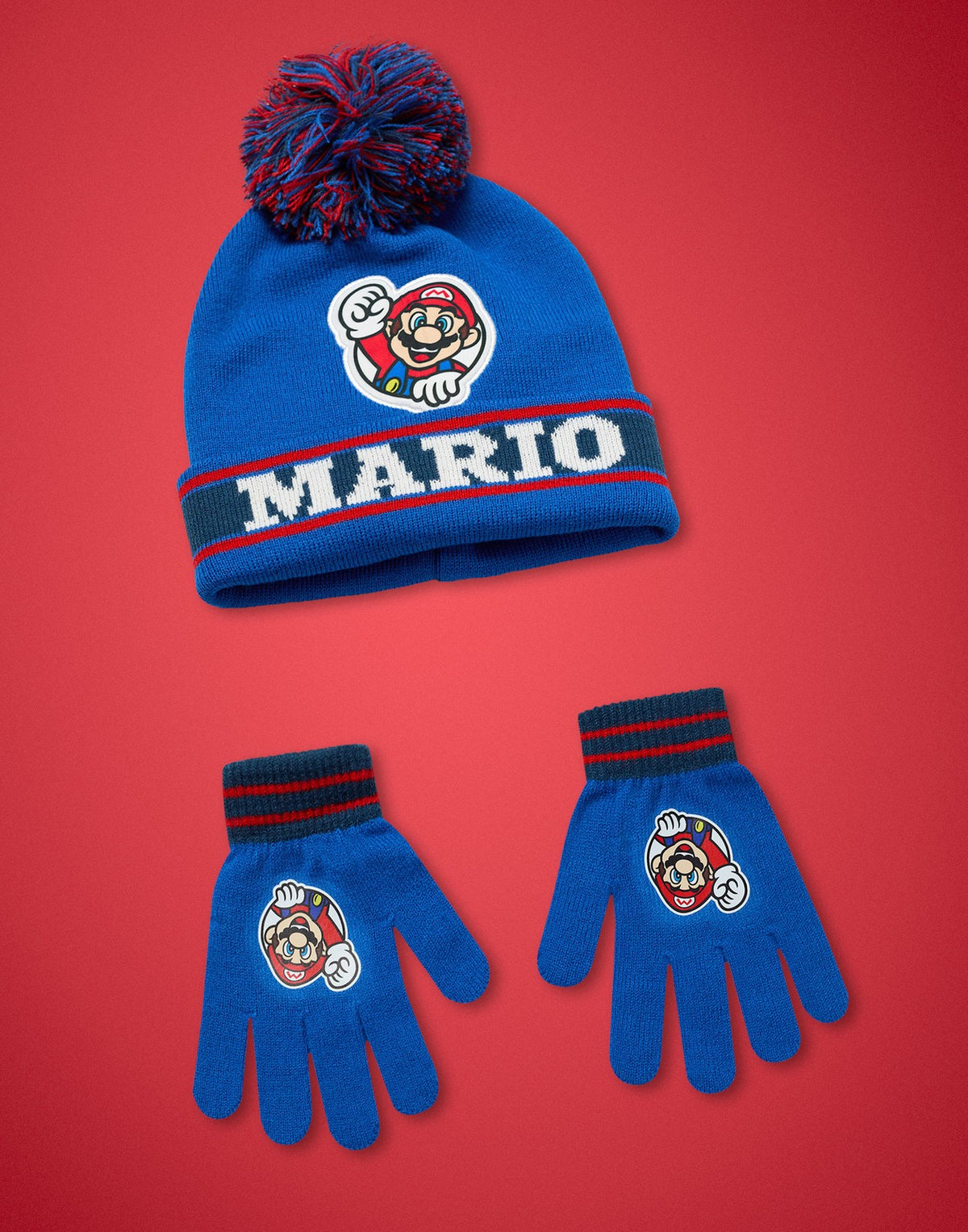 Nintendo Beanie and Gloves Set | Boys Multicoloured | Official Merch