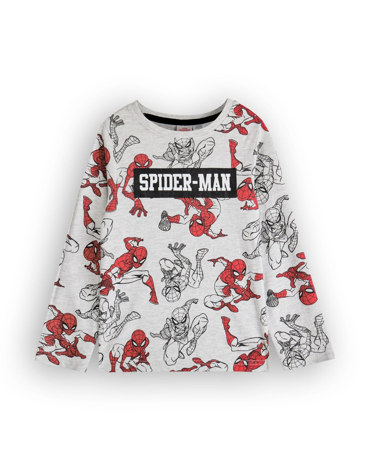 Marvel Long Sleeve Long Leg Pyjama Set | Boys Grey AOP | Official Merch
