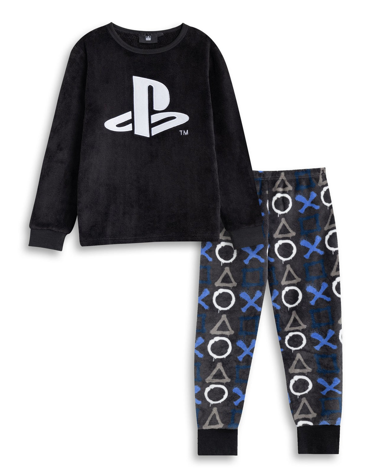 PlayStation Long Sleeve Long Leg Pyjama Set | Boys Black | Official Merch