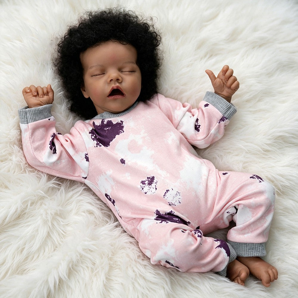 Realistic Reborn Dolls African American Newborn Baby Girl Dark Skin Xmas Gift UK