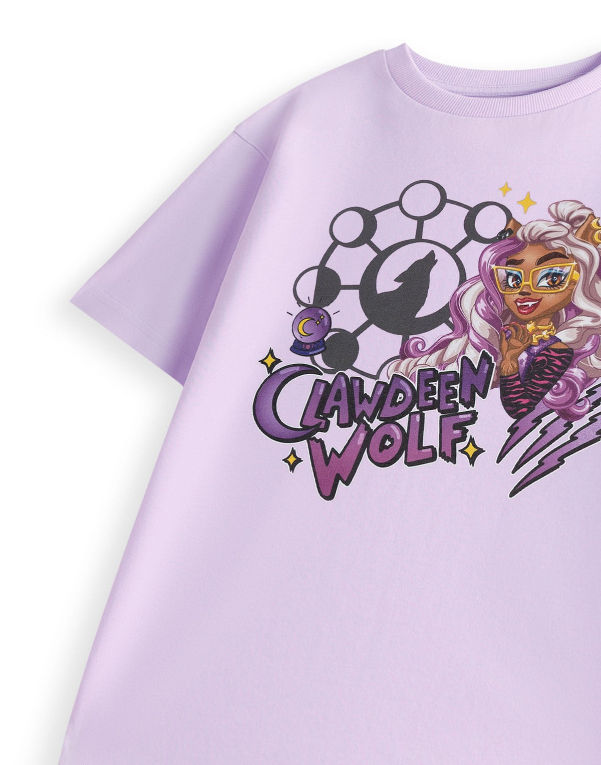 Monster High Short Sleeved T-Shirt | Girls Lilac | Official Merch