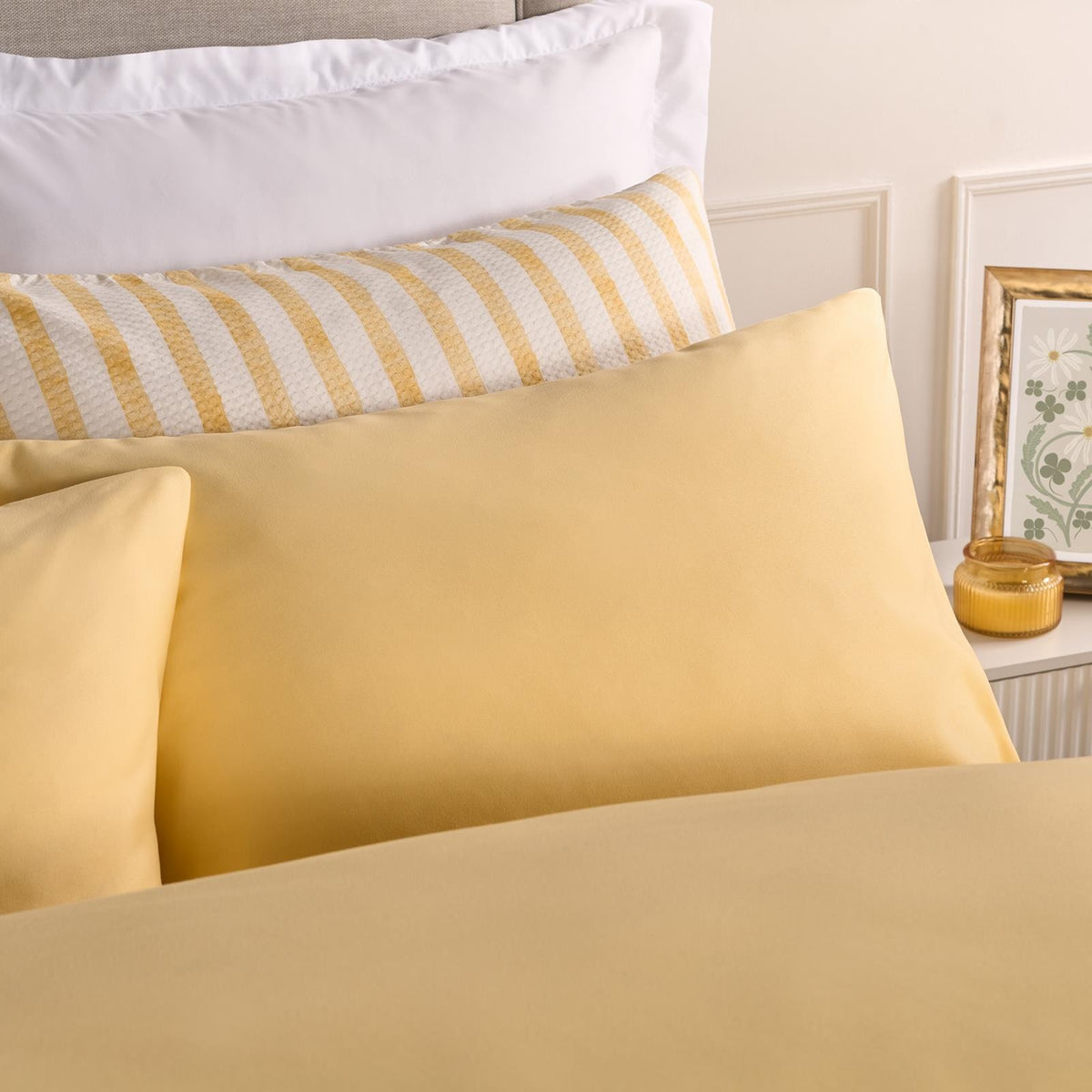 OHS Microfibre Housewife Pillowcases Set 2 Pack Wrinkle Resistant Pillow Covers
