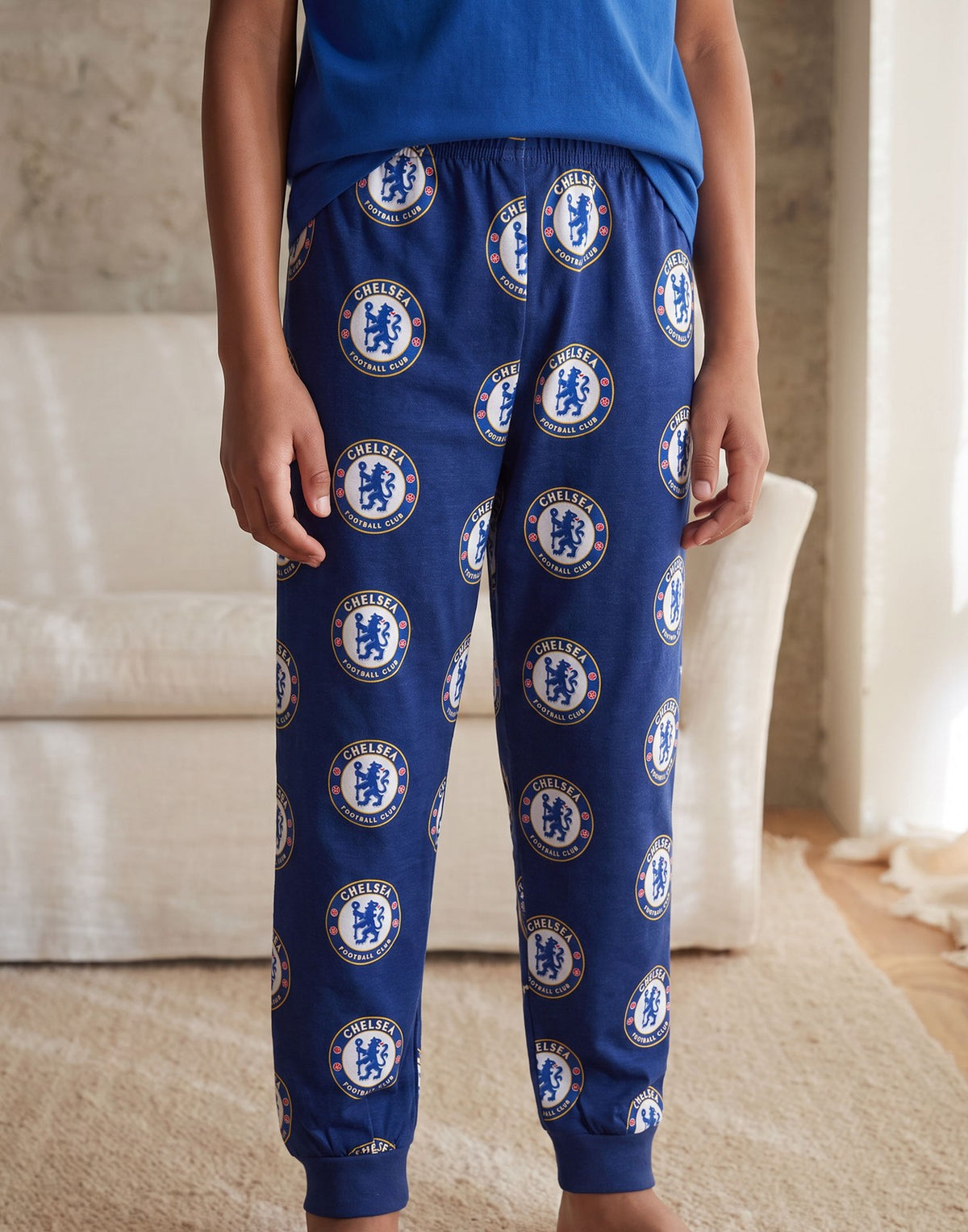 Chelsea Short Sleeve Long Leg Pyjama Set | Boys Blue | Official Merch